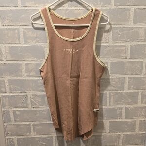 YoungLA Tan Tank Top with Cream Trim